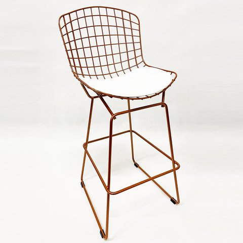 Banqueta BERTÓIA cobre assento branco altura 60cm - Poltronas do Sul