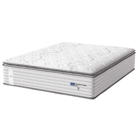 Colchão Casal King Molas Guarda Costas Max com Pillow 193x203x40cm Branco/cinza Probel Cinza/bran