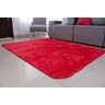 Tapete para Sala Quarto Cozinha Escritório Peludo Felpudo Macio Shaggy 1,40x1,00 Vermelho Liso - 2