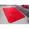 Tapete para Sala Quarto Cozinha Escritório Peludo Felpudo Macio Shaggy 1,40x1,00 Vermelho Liso - 1