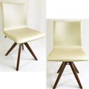 Ver imagem 1 de Kit 2 Cadeiras de Jantar Amanda Facto Champanhe Base Giratória Madeira Maciça - Poltronas Do Sul