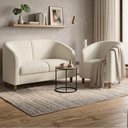 Ver imagem 2 de Kit Poltrona e Namoradeira Aura Pes Madeira Boucle Tce 1010 Moll