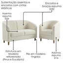 Ver imagem 5 de Kit Poltrona e Namoradeira Aura Pes Madeira Boucle Tce 1010 Moll