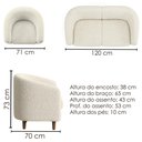 Ver imagem 3 de Kit Poltrona e Namoradeira Aura Pes Madeira Boucle Tce 1010 Moll