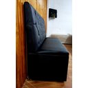 Ver imagem 3 de Poltrona Sofá Booth 2 Mt Cor Preto Capitone Duplo a Mão Botoes Dourado Sku154