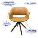 Ver imagem 2 de Kit 2 Poltronas Decorativa Eduarda Cor Caramelo Base Madeira - Poltronas do Sul