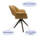Ver imagem 3 de Kit 2 Poltronas Decorativa Eduarda Cor Caramelo Base Madeira - Poltronas do Sul