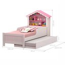 Ver imagem 3 de Bicama Solteiro Menina Casa de Princesa Infantil Branco Rosa