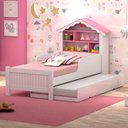 Ver imagem 2 de Bicama Solteiro Menina Casa de Princesa Infantil Branco Rosa