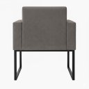 Ver imagem 5 de Kit 2 Poltronas Reforçada para Recepção Base Metálica Preto Cinza