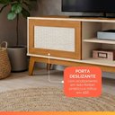 Ver mais imagens de Rack Bancada para Tv até 55 Polegadas 1,36m 1 Porta com Tela Rattan Off White/cedro Caribe Edn