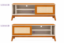 Ver imagem 3 de Rack Bancada para TV até 55 Polegadas 1,36m 1 Porta com Tela Rattan Off White/Cedro Caribe Edn