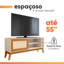 Ver imagem 6 de Rack Bancada para Tv até 55 Polegadas 1,36m 1 Porta com Tela Rattan Off White/cedro Caribe Edn