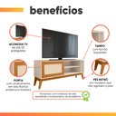 Ver imagem 4 de Rack Bancada para Tv até 55 Polegadas 1,36m 1 Porta com Tela Rattan Off White/cedro Caribe Edn