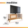 Rack Bancada para Tv até 55 Polegadas 1,36m 1 Porta com Tela Rattan Off White/cedro Caribe Edn - 3