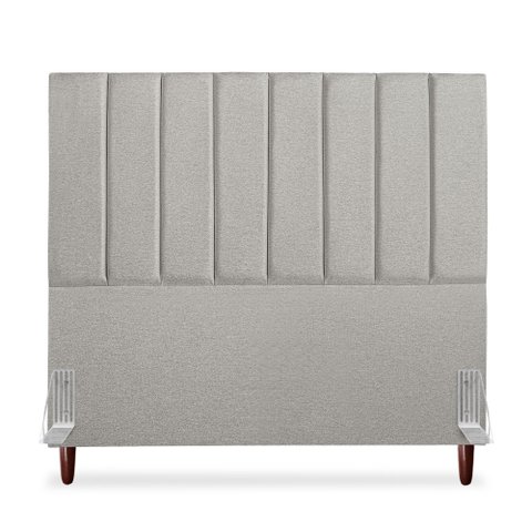 Cabeceira Estofada Casal Carla 140 Cm Linho Cinza C/ Frame