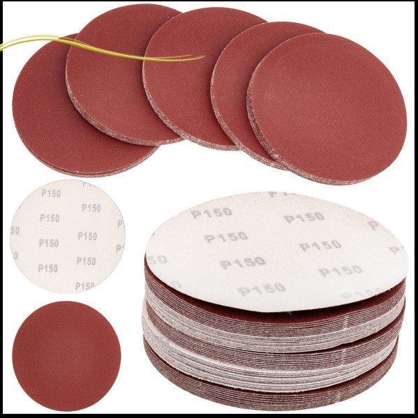 Disco de Lixa com Velcro 125mm Grãos 40,60,80,100,120,150 - 120 unidades - 1