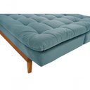 Ver imagem 2 de Sofá Cama Dubai 3 Lugares Império Reclinável Casal Pés Madeira Madero Azul Turquesa 362