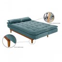 Ver imagem 3 de Sofá Cama Dubai 3 Lugares Império Reclinável Casal Pés Madeira Madero Azul Turquesa 362