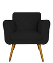 Ver imagem 3 de Jogo 02 Poltronas Estofadas Decorativas para Consultório Isabella Corano Preto- Lm Decor
