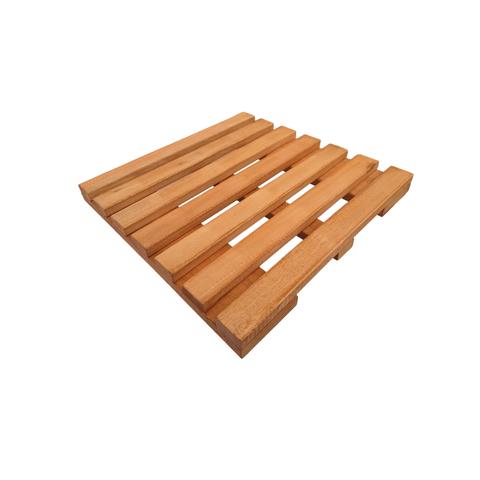 Suporte Vaso Quadrado 40cm Roda Gel Mogno