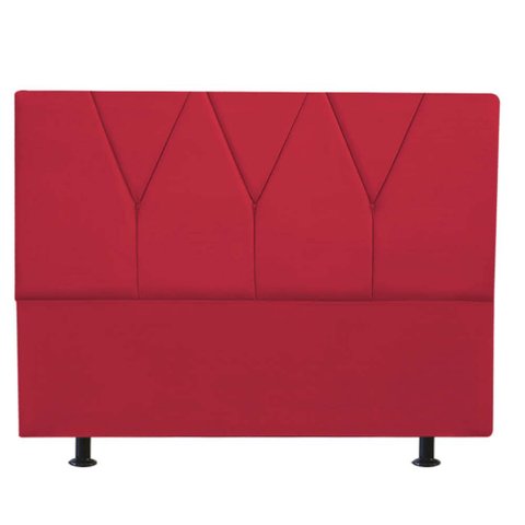 Cabeceira Estofada king 195CM Jade Courino Vermelho - D A DECOR D&A Decor