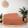 Sofá Curvo 2 Lugares Feijão Orgânico Divã Suede Terracota + Brindes - 2