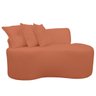 Sofá Curvo 2 Lugares Feijão Orgânico Divã Suede Terracota + Brindes - 1