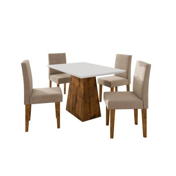 Conjunto Sala de Jantar Mesa Manuele 4 Cadeiras Giovana Espresso Móveis - 4