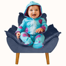 Poltrona Sofazinho Mini Infantil em Suede para Criança Azul Marinho - 1