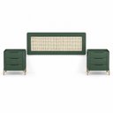 Ver imagem 2 de Kit Cabeceira Arco com Duas Mesas Bend Principal Incolar Musgo Metal Dourado
