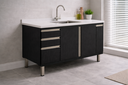 Ver imagem 2 de Gabinete Cozinha Mdf 1,14m Elegance com 5 Pés Pré-montado:nero