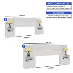 Cabeceira Casal Londres com Mesa de Apoio Móveis Imop - 4 Cabeceira Casal Londres com Mesa de Apoio Móveis Imop - 4