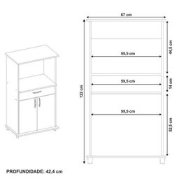 Balcão Notável 2 Portas 1 Gaveta Nt 3070 - 7