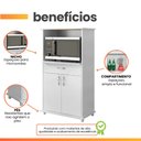 Ver imagem 4 de Armário Alto para Cozinha com Nicho para Micro-Ondas 2 Portas 1 Gaveta Branco - Notável Móveis
