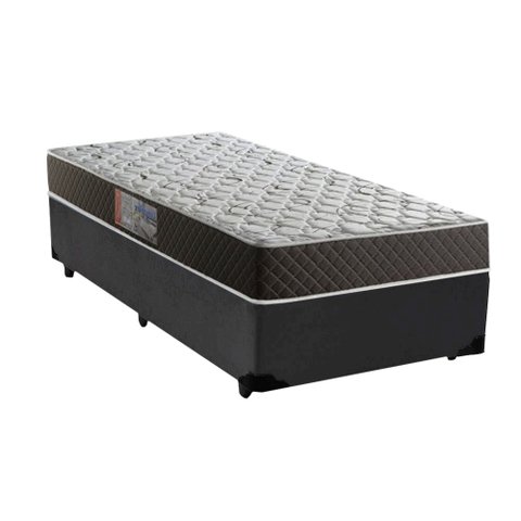 Cama Box Solteiro Colchão Mola Ensacada Acolchões + Box Sintético 68x88x188 Cor:Cinza