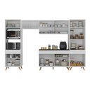 Ver imagem 4 de Armário Cozinha Modulada Completa 314cm com Balcão Veneza Multimóveis Mp3757 Branco/dourado