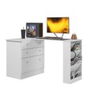 Ver imagem 3 de Cômoda com Mesa Giratoria Gamer Branco - Qmovi