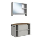 Ver imagem 3 de Conjunto Banheiro Gabinete 80cm e Espelheira Mel/arenas Cj8010