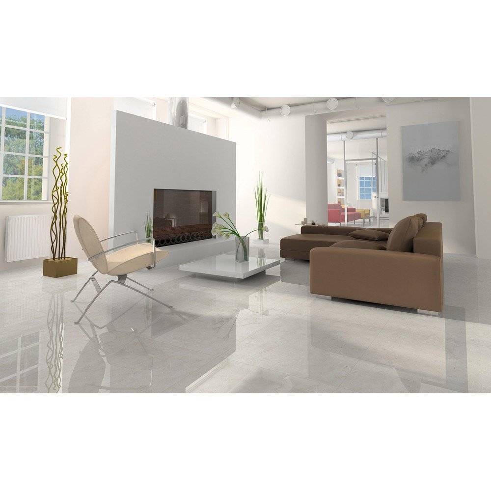 Porcelanato 70x70 Polido Crema Marfil Retificado Extra Mt V2 até 10 Faces Cx-2,44m² Delta - 2