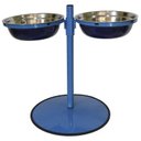 Ver imagem 1 de Comedouro Grande Duplo Inox Altura Regulável Gastrobel Azul