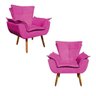 Kit 2 Poltronas Opala Cadeira Retro Salao Consultório Recepção Sala de Estar Decorativa Suede - 1