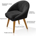 Ver imagem 4 de Kit 2 Poltrona Louis com 2 Puff Argola Levi Veludo Preto Pés Palito