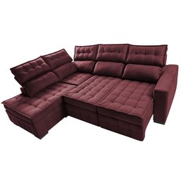 Sofá de Canto Esquerdo 2,65x2,30m Retrátil e Reclinável com Molas Ensacadas Cama inBox Nobre - 6 Sofá de Canto Esquerdo 2,65x2,30m Retrátil e Reclinável com Molas Ensacadas Cama inBox Nobre - 6