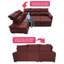 Ver imagem 4 de Sofá de Canto Esquerdo 2,65x2,30m Retrátil e Reclinável com Molas Ensacadas Cama inBox Nobre
