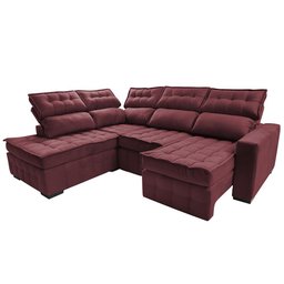 Sofá de Canto Esquerdo 2,65x2,30m Retrátil e Reclinável com Molas Ensacadas Cama inBox Nobre - 8 Sofá de Canto Esquerdo 2,65x2,30m Retrátil e Reclinável com Molas Ensacadas Cama inBox Nobre - 8