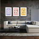 Ver imagem 1 de Kit 3 Quadros Grandes Flower Market Florida Milano Madrid 60x48cm:moldura Preta