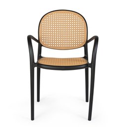 Kit 6 Cadeiras de Jantar Roma com Braço para Sala e Cozinha - Preto - 3