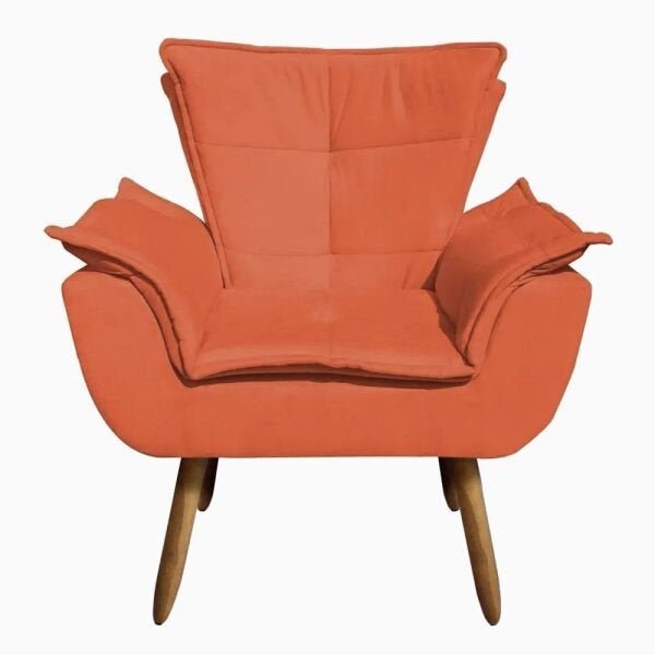 Kit 2 Poltronas Opala Cadeira Retro Salao Consultório Recepção Sala de Estar Decorativa Suede - 2