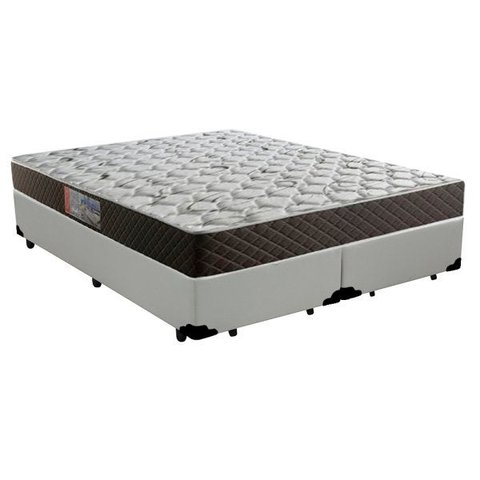 Cama Box Queen Colchão Mola Ensacada Acolchões + Box Sintético 68x158x198 - Branco